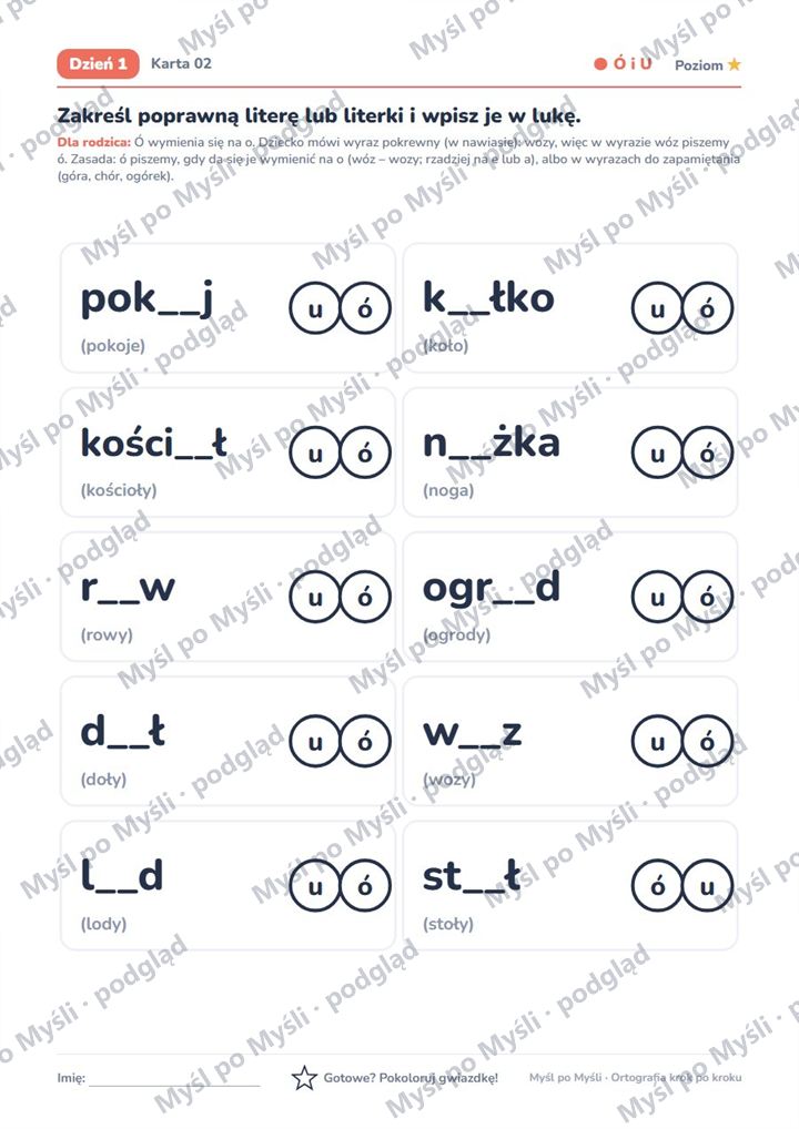 Myśl po Myśli, Ortografia krok po kroku: wymiana liter
