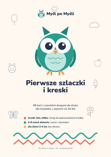 Myśl po Myśli: Pierwsze szlaczki i kreski dla trzylatka (PDF do druku)